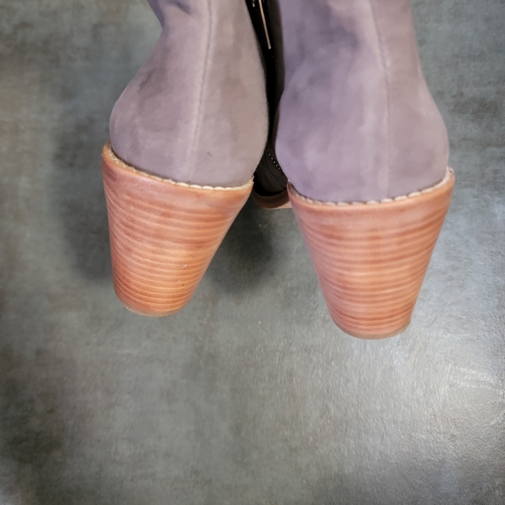 Loeffler Randall Ella Bootie N5140 Dark Gray Women’s Size 6.5 Stacked Heel - Picture 5 of 11